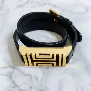 Tory Burch for Fitbit® Black Leather Wrap Bracelet